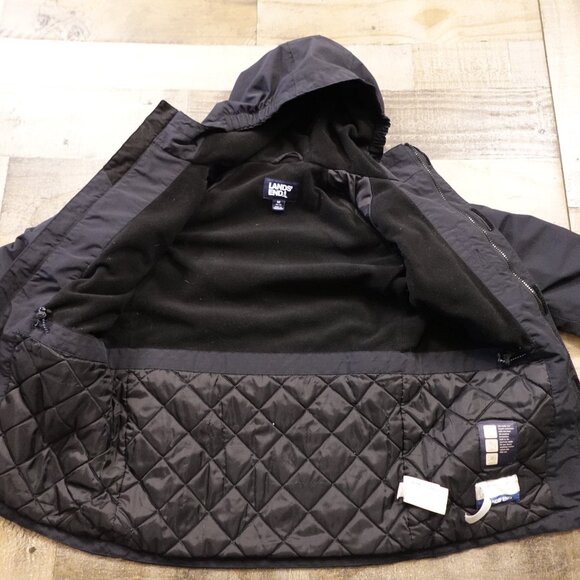 Lands’ End Squall Waterproof Winter Parka Boys Medium Black Insulated Hooded - Picture 10 of 14